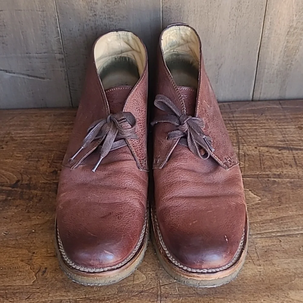 Frye Philip Crepe Chukka Boot Men's sz 11.5D Brown Leather Lace Up Shoes